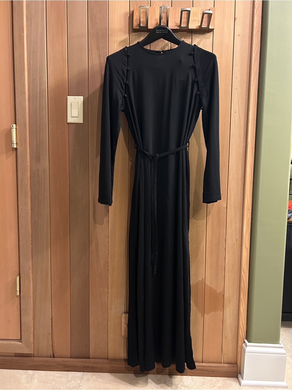 All Saints Black Long-Sleeve Maxi Dress w/ Detachable Sleeves